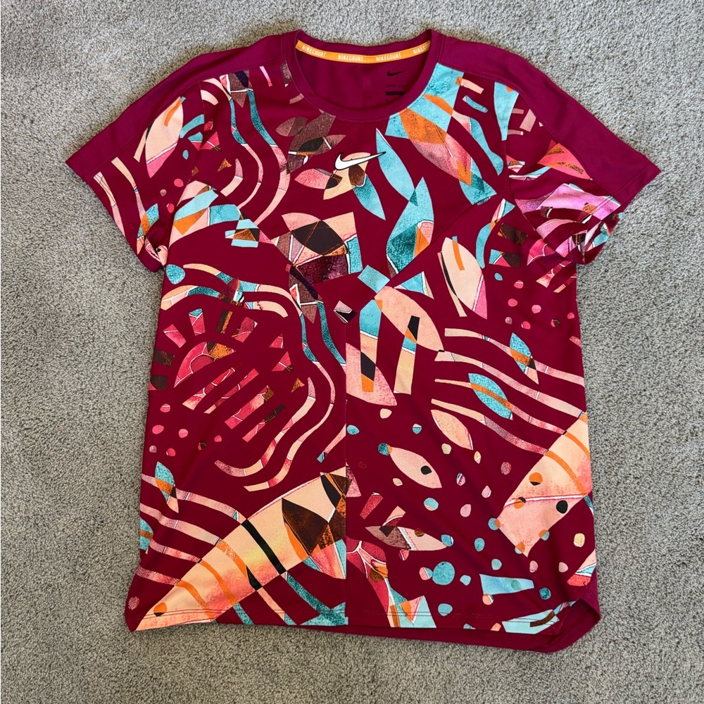 Nike Burgundy Abstract Men's Tee